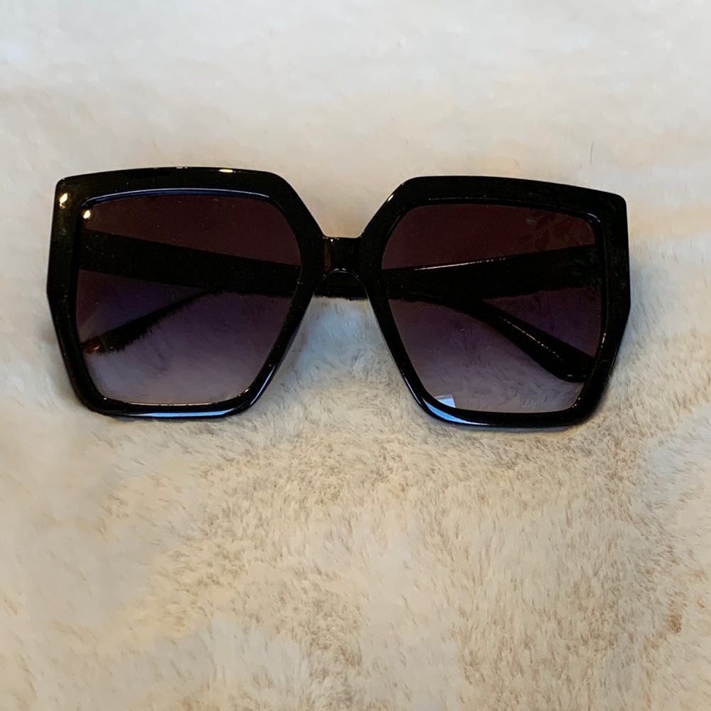 Big Black Square Modern Gradient Sunglasses New